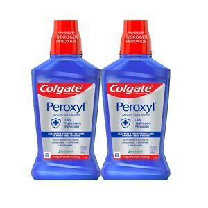 2 Pack Peroxyl Mouth Sore Rinse Wash 1.5% Hydrogen Peroxide Mild Mint 16.9 oz ea